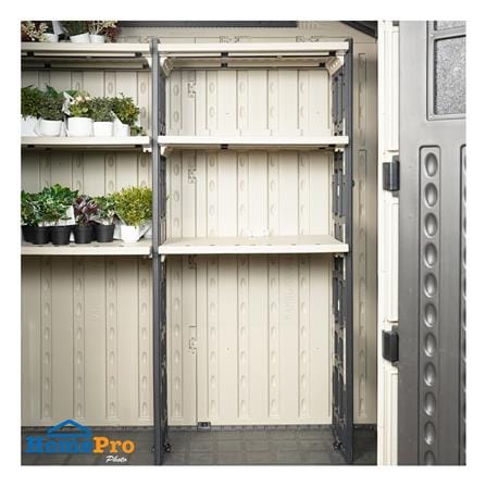 ชุดชั้นวางของบ้านเก็บของ SPRING HDPE EVEREST ฺสีเบจ_3