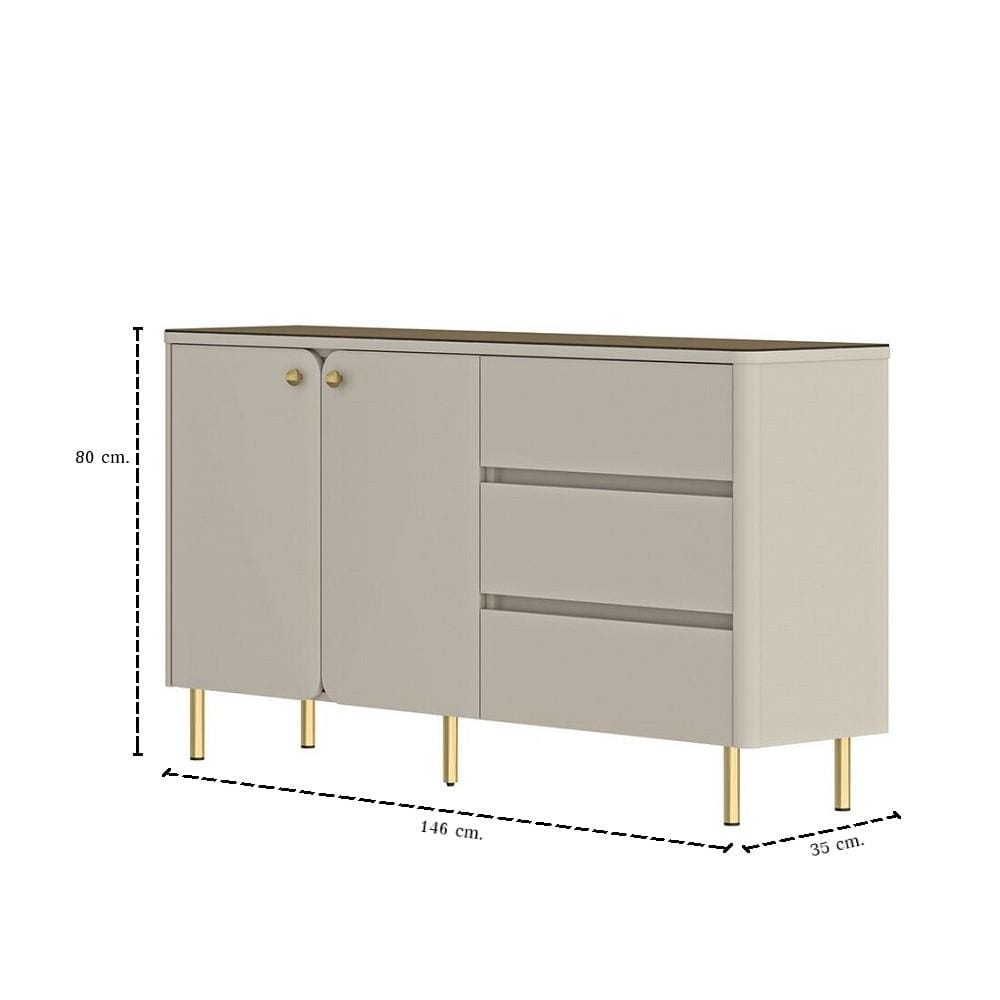 ตู้เตี้ย SB FURNITURE LIRENA 19243102 146 ซม. สีครีม