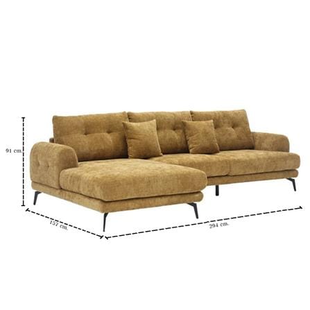 โซฟาเข้ามุมซ้าย SB FURNITURE CHALMA 19243067 สีน้ำตาลอ่อน_4