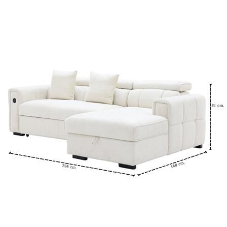 โซฟาเข้ามุมขวา SB FURNITURE CARNELL 19243066 สีขาว_7