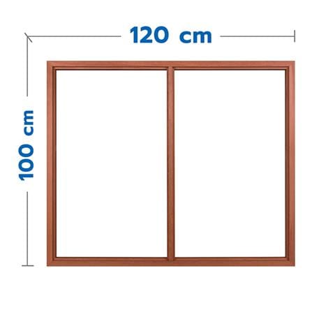 วงกบหน้าต่างไม้เบญจพรรณ 2 ช่อง VK 120x100 ซม. สีธรรมชาติ_0