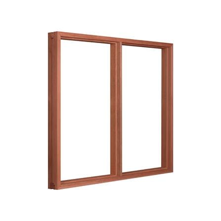 วงกบหน้าต่างไม้เบญจพรรณ 2 ช่อง VK 120x100 ซม. สีธรรมชาติ_1