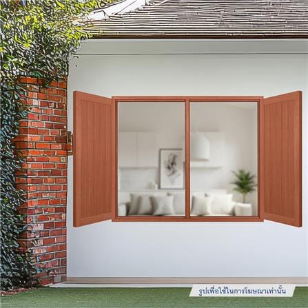 วงกบหน้าต่างไม้เบญจพรรณ 2 ช่อง VK 120x100 ซม. สีธรรมชาติ_3