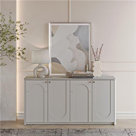 ตู้เตี้ย SB FURNITURE CLOUDIA 19243101 160 ซม. สีเทาอ่อน_4