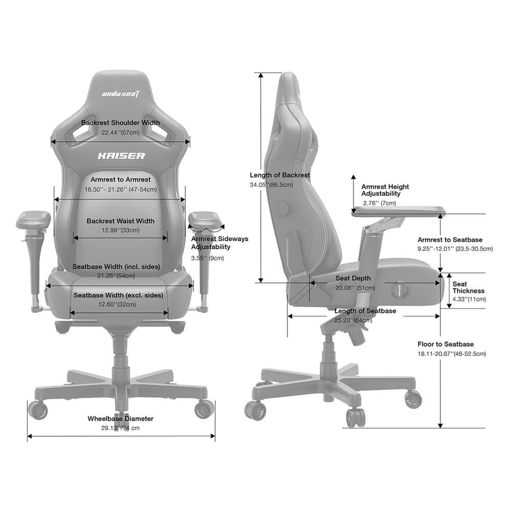เก้าอี้เกมมิ่ง ANDA SEAT KAISER 4 6D XL LEATHER สีดำ