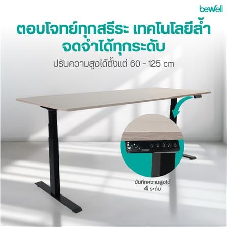 โต๊ะปรับระดับไฟฟ้า BEWELL TOP7-16 140 ซม. สีขาว_6