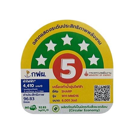 เครื่องทำน้ำร้อน SHARP WH-MMD16WH 6000 วัตต์ สีขาว_10