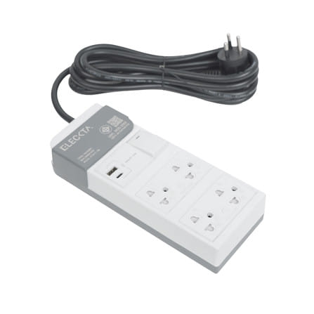 รางปลั๊กไฟ 4 ช่อง 1 สวิตซ์ 1 USB-A 1 TYPE-C ELECKTA ET541C 16 แอมป์ 3 ม._3