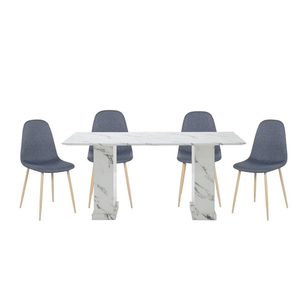 ชุดโต๊ะทานข้าว 4 ที่นั่ง SB FURNITURE BASHA & LASTA 59063633 สีขาว