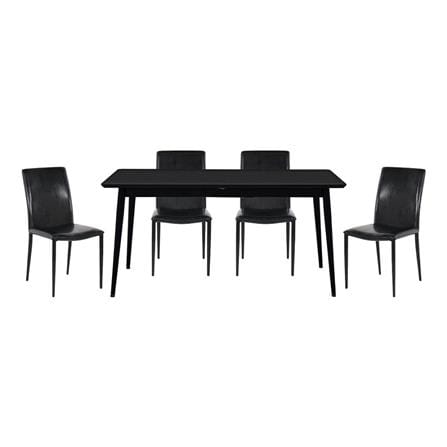 ชุดโต๊ะทานข้าว 4 ที่นั่ง SB FURNITURE MINIRA & ALADIN 59064061 สีดำ_0