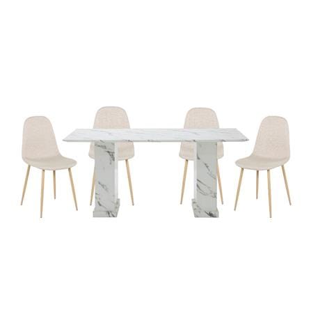 ชุดโต๊ะทานข้าว 4 ที่นั่ง SB FURNITURE BASHA & LASTA 59063632 สีขาว_0