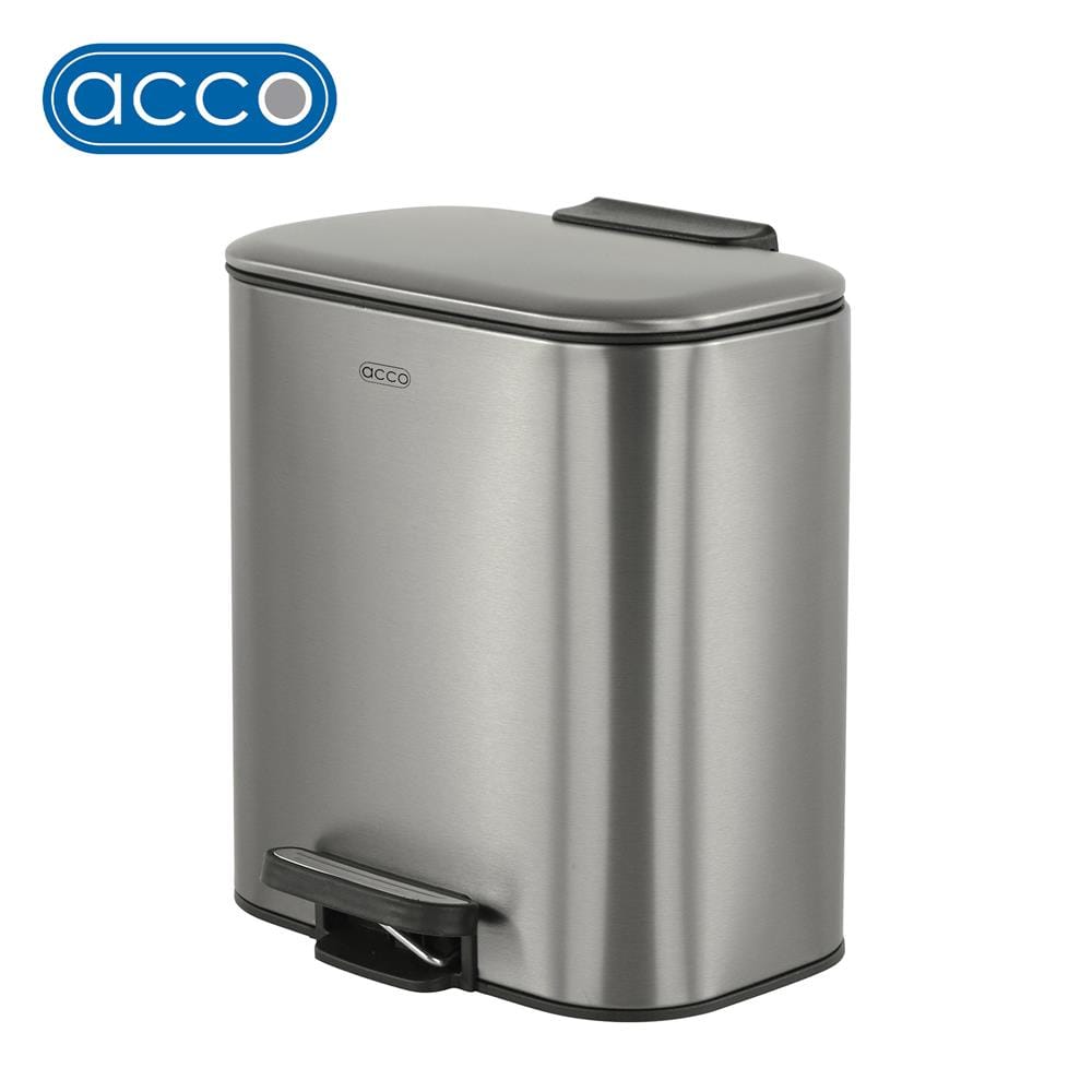 ถังขยะเหยียบเหลี่ยม ACCO MODIO 12 ลิตร สีเงิน_1