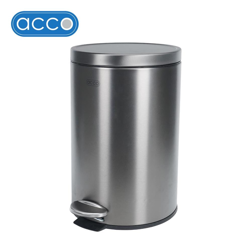 ถังขยะเหยียบกลม ACCO MODIO 12 ลิตร สีเงิน_1