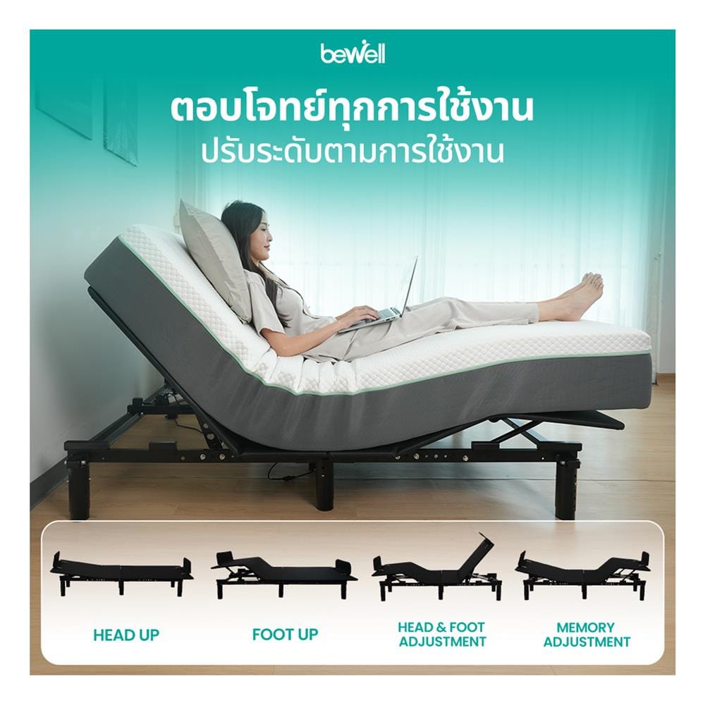 โครงเตียงไฟฟ้าปรับระดับ 5 ฟุต BEWELL AB-03