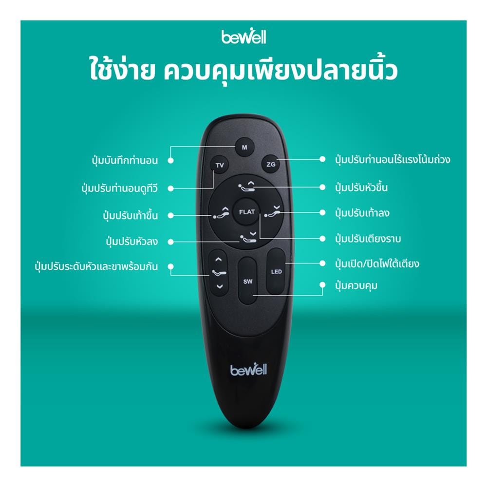 โครงเตียงไฟฟ้าปรับระดับ 5 ฟุต BEWELL AB-03