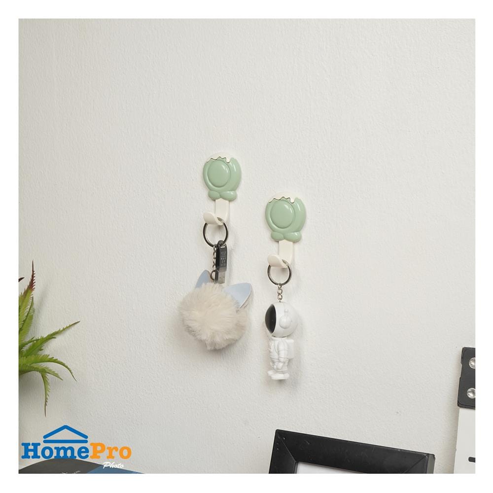 ขอแขวนกลมติดเทปกาว PLIM HTX-095 GR สีเขียว (แพ็ก 2 ชิ้น)