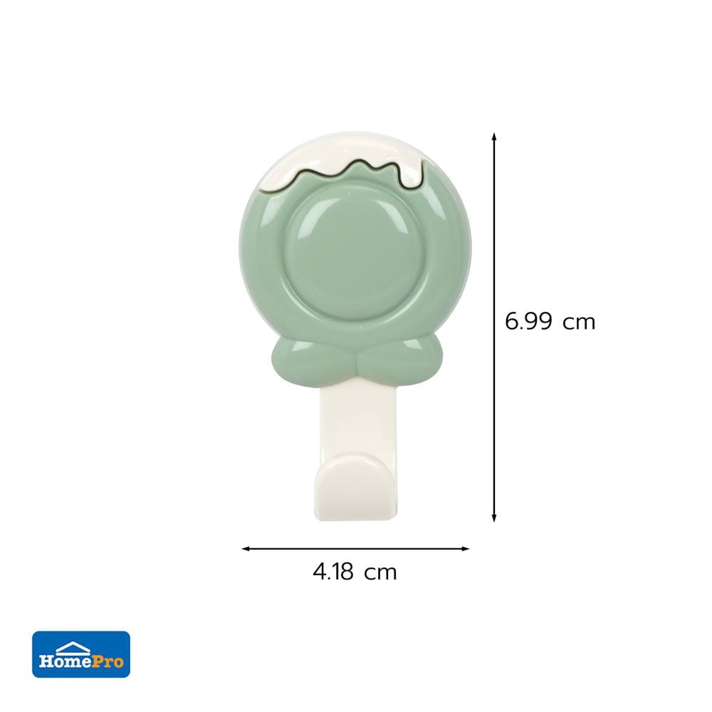 ขอแขวนกลมติดเทปกาว PLIM HTX-095 GR สีเขียว (แพ็ก 2 ชิ้น)