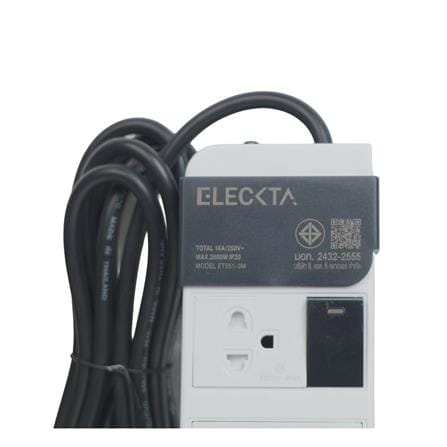 รางปลั๊กไฟ 5 ช่อง 1 สวิตช์ ELECKTA ET551 16 แอมป์ 3 ม._9