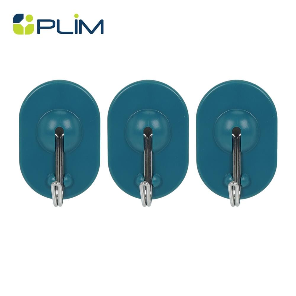 ขอแขวนวงรีติดเทปกาว PLIM HY-142004 BLUE สีฟ้า (แพ็ก 3 ชิ้น)