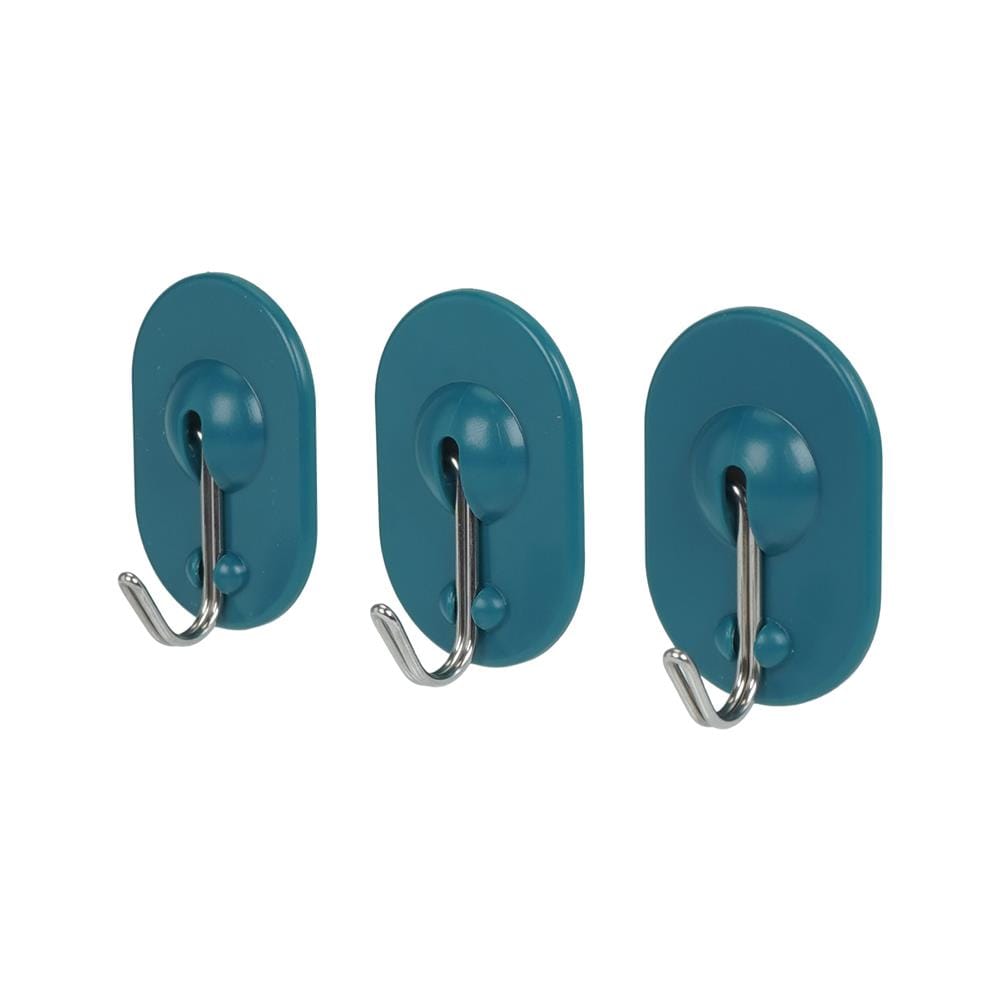 ขอแขวนวงรีติดเทปกาว PLIM HY-142004 BLUE สีฟ้า (แพ็ก 3 ชิ้น)