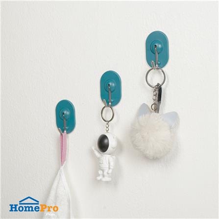 ขอแขวนวงรีติดเทปกาว PLIM HY-142004 BLUE สีฟ้า (แพ็ก 3 ชิ้น)_4