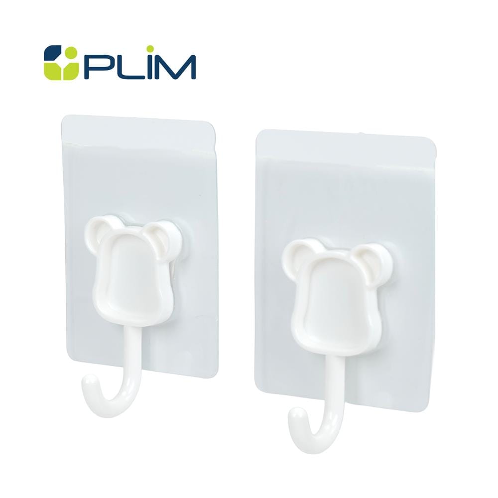 ขอแขวนเหลี่ยมติดเทปกาว PLIM HU-703 สีขาว (แพ็ก 2 ชิ้น)