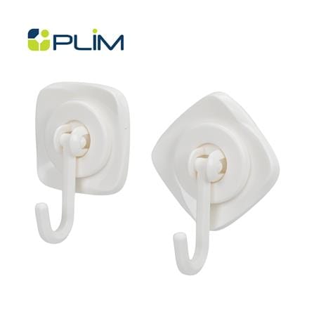ขอแขวนเหลี่ยมติดเทปกาว PLIM HY-142009 สีขาว (แพ็ก 2 ชิ้น)_0