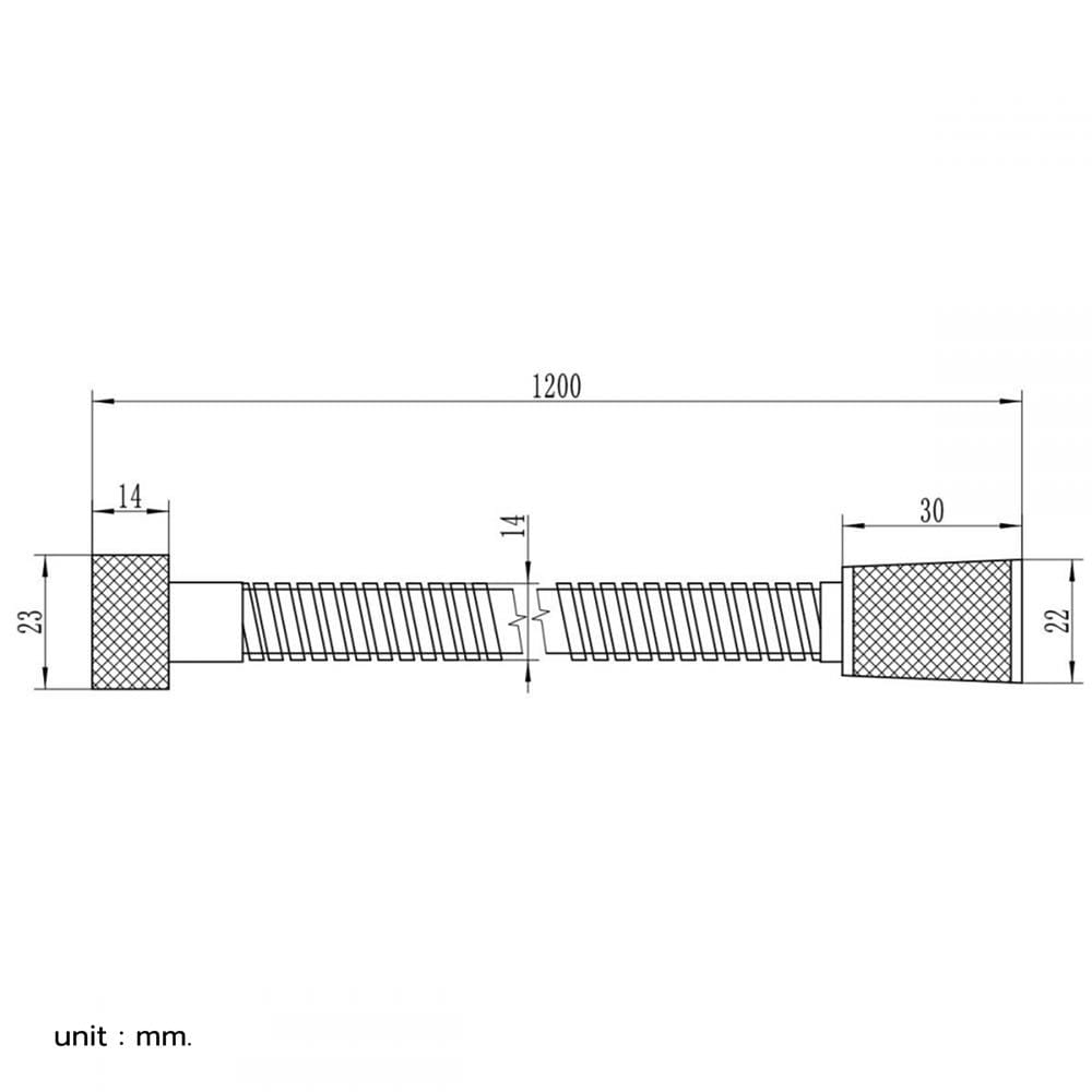 สายฝักบัวสเตนเลส RASLAND RA M1331-SS-120 120 ซม.