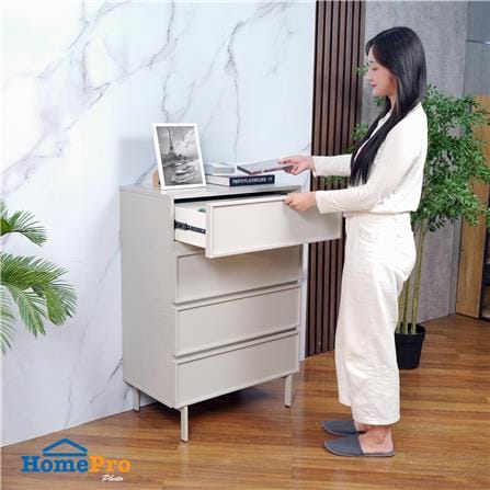 ตู้ลิ้นชัก 4 ลิ้นชัก FURDINI NATURA 70 ซม. สีเทา/ขาเทา_7