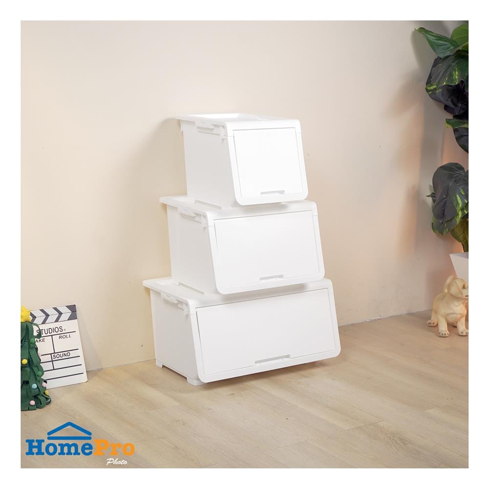 กล่องบานเปิด STACKO LOCK'IN POD SIZE S 30x43.1x31 ซม. สีขาว