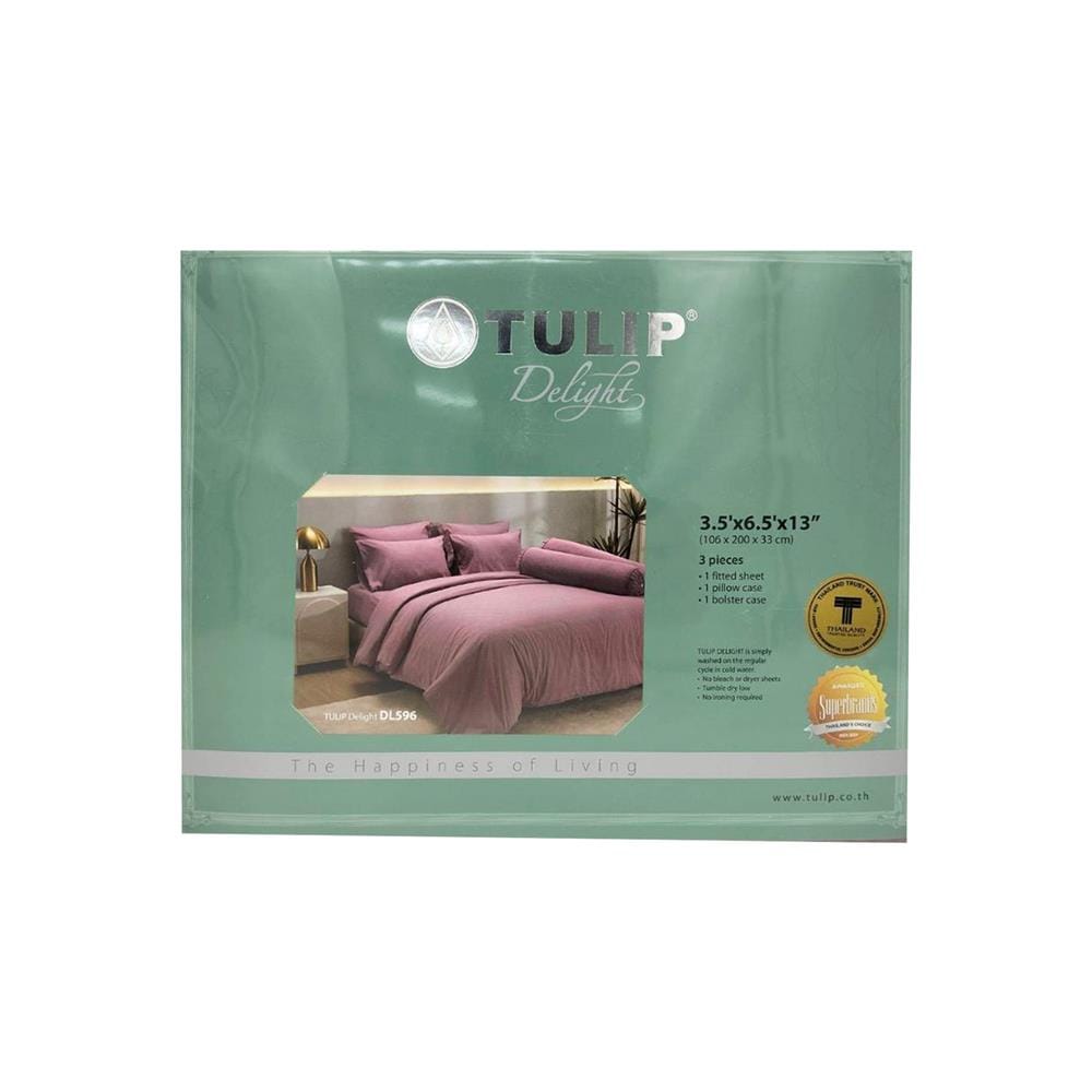 ชุดผ้าปูที่นอน 3.5 ฟุต (ชุด 3 ชิ้น) TULIP DELIGHT 60058-DL596