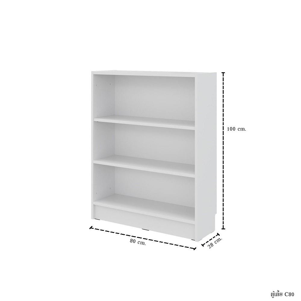 ตู้สูง บานโล่ง SB FURNITURE TRIXX 59064234 120 ซม. สีขาว