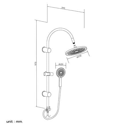 ฝักบัว RAIN SHOWER DONMARK GL-9109 สีโครม_2