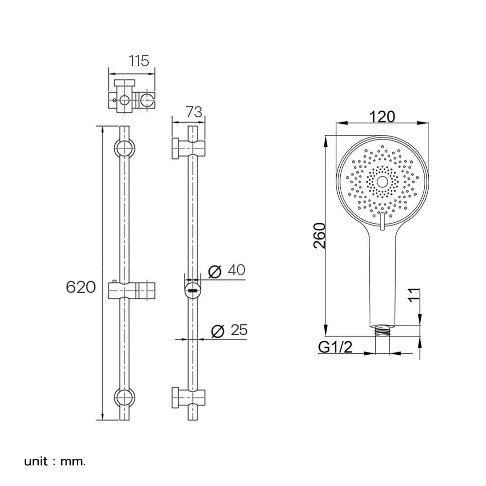 ฝักบัวราวเลื่อน DONMARK GL-9503