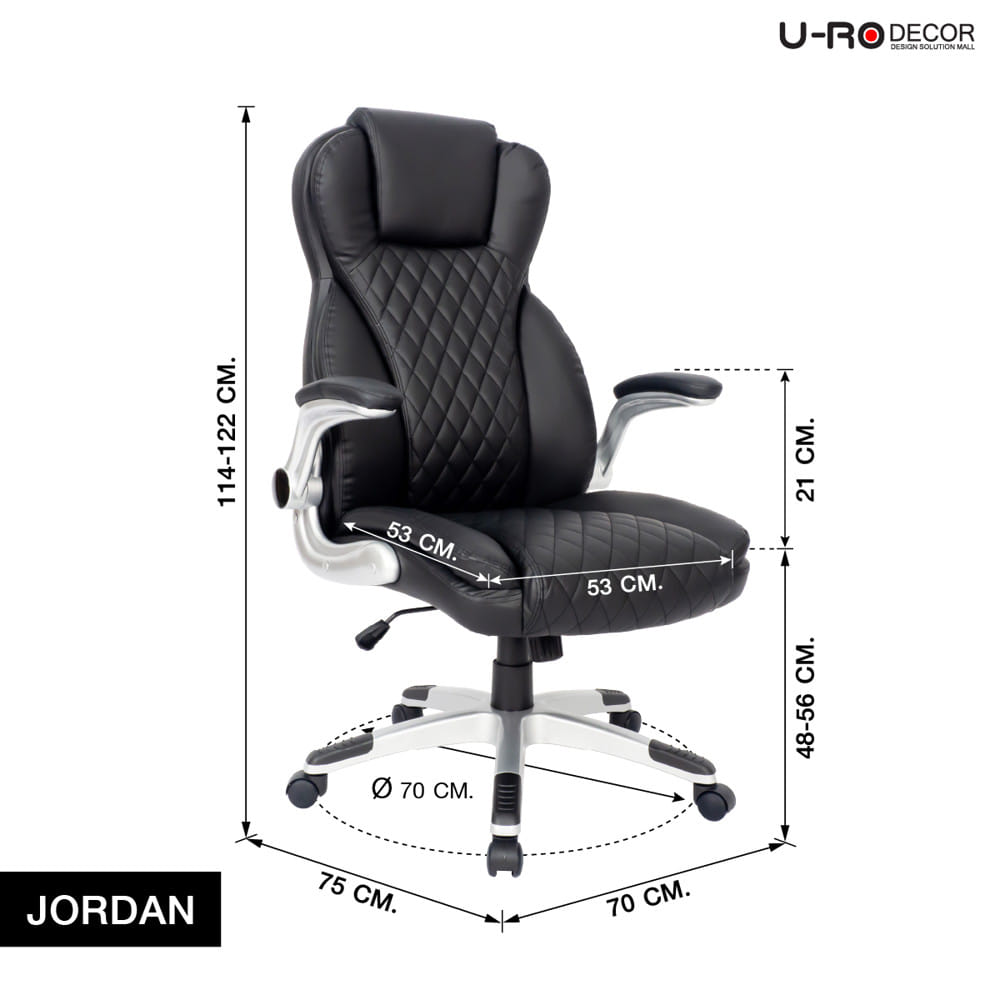 เก้าอี้สำนักงาน U-RO DECOR JORDAN สีดำ