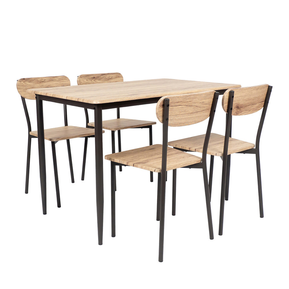 ชุดโต๊ะทานข้าว 4 ที่นั่ง U-RO DECOR STELLA 000002191 สีน้ำตาล