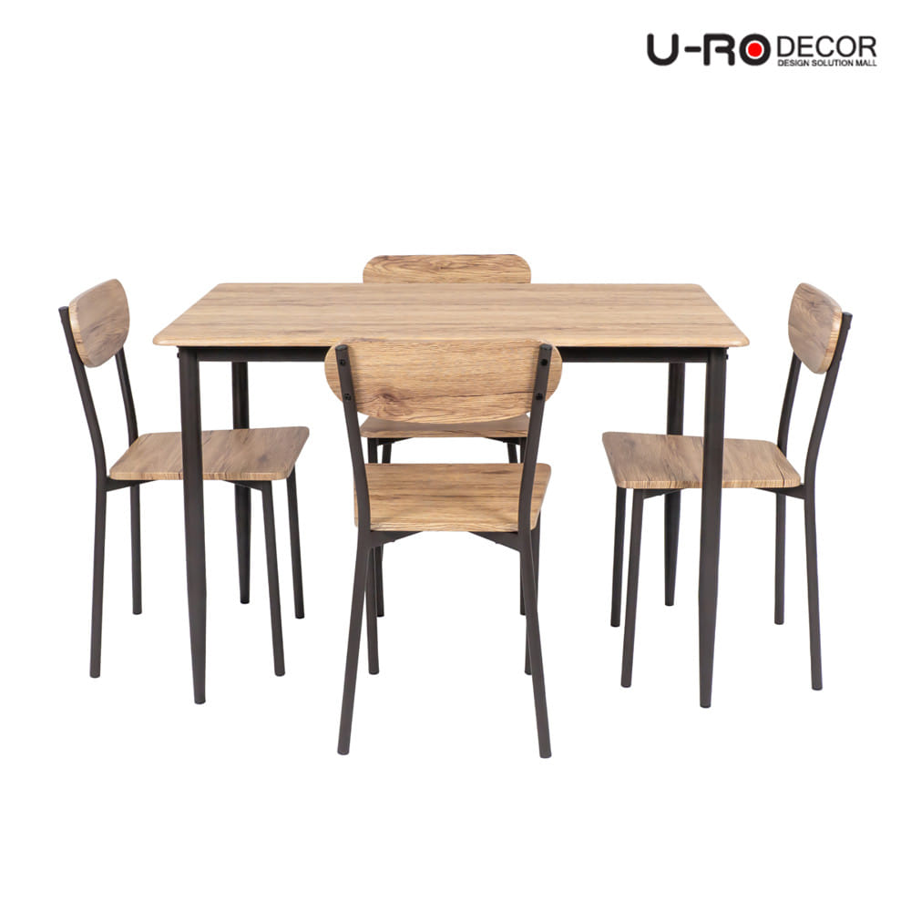 ชุดโต๊ะทานข้าว 4 ที่นั่ง U-RO DECOR STELLA 000002191 สีน้ำตาล