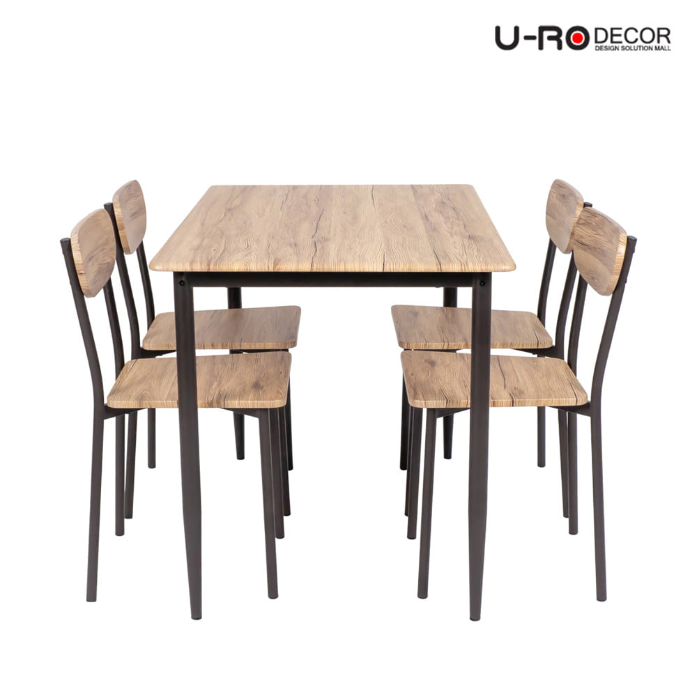 ชุดโต๊ะทานข้าว 4 ที่นั่ง U-RO DECOR STELLA 000002191 สีน้ำตาล