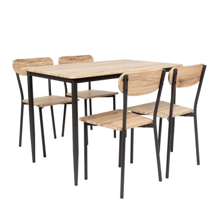 ชุดโต๊ะทานข้าว 4 ที่นั่ง U-RO DECOR STELLA 000002191 สีน้ำตาล_0