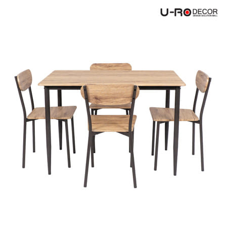 ชุดโต๊ะทานข้าว 4 ที่นั่ง U-RO DECOR STELLA 000002191 สีน้ำตาล_1