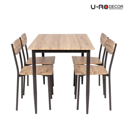 ชุดโต๊ะทานข้าว 4 ที่นั่ง U-RO DECOR STELLA 000002191 สีน้ำตาล_2
