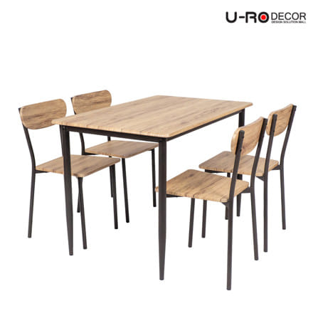 ชุดโต๊ะทานข้าว 4 ที่นั่ง U-RO DECOR STELLA 000002191 สีน้ำตาล_3
