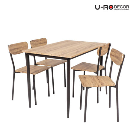ชุดโต๊ะทานข้าว 4 ที่นั่ง U-RO DECOR STELLA 000002191 สีน้ำตาล_4