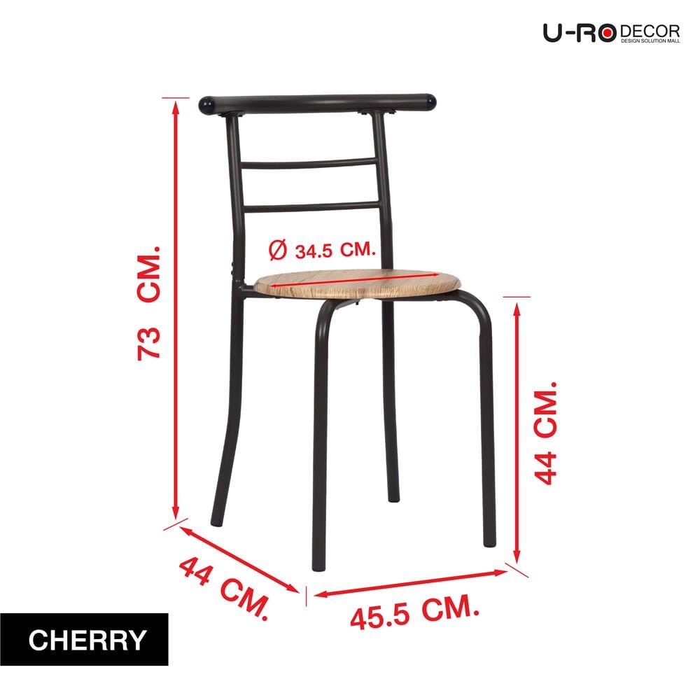 ชุดโต๊ะทานข้าว 2 ที่นั่ง U-RODECOR CHERRY 000002192  สีน้ำตาล/ดำ