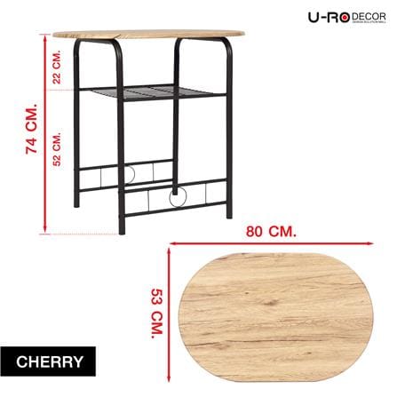 ชุดโต๊ะทานข้าว 2 ที่นั่ง U-RODECOR CHERRY 000002192  สีน้ำตาล/ดำ_13