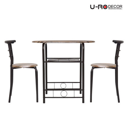 ชุดโต๊ะทานข้าว 2 ที่นั่ง U-RO DECOR CHERRY 000002194 สีน้ำตาล_1