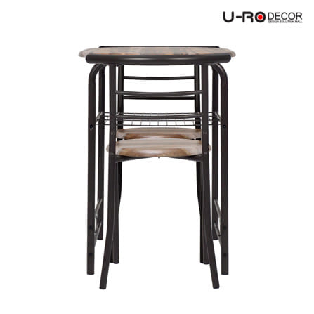 ชุดโต๊ะทานข้าว 2 ที่นั่ง U-RO DECOR CHERRY 000002194 สีน้ำตาล_5