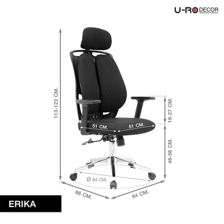 เก้าอี้สำนักงาน U-RO DECOR ERIKA สีดำ_18