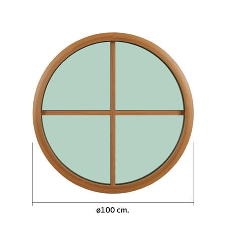 ช่องแสงหน้าต่างอะลูมิเนียม วงกลม KPA 4 ฟัก 100x100 ซม. สีลายไม้_2