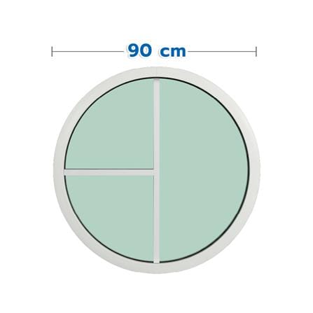 ช่องแสงหน้าต่างอะลูมิเนียม วงกลม KPA 3 ฟัก 90x90 ซม. สีขาว_0